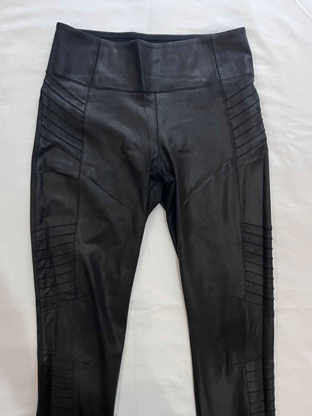 Athleta Black Moto Legging with zippers, faux leather